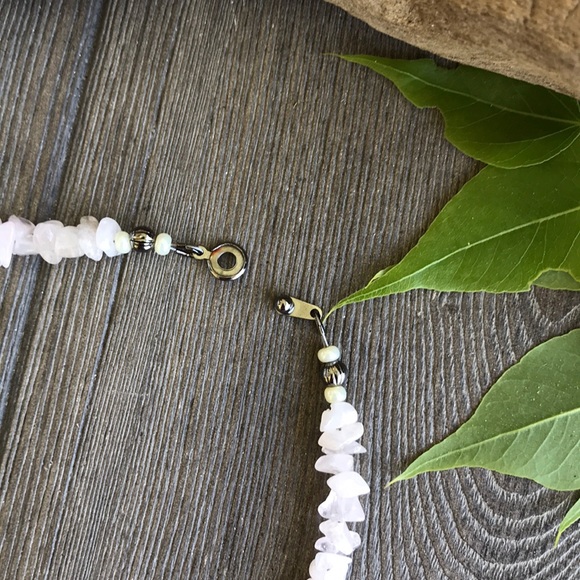 🌿Handmade Turquoise Blown Glass Rock Necklace🌿 - Picture 6 of 6